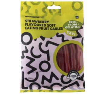 Gelatine Free Strawberry Flavoured Soft Eating Fruit Cables 200 g