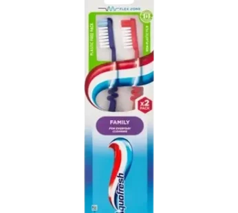 Aquafresh Flex Zone Blue & Red Medium Toothbrush 2 Pack