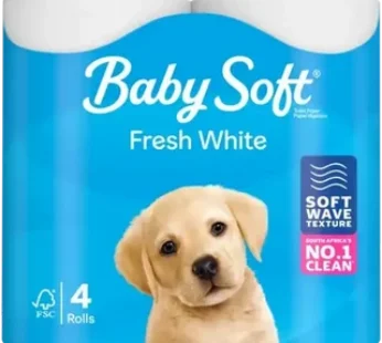 Baby Soft Fresh White 2 Ply Toilet Tissue Roll 4 Pack
