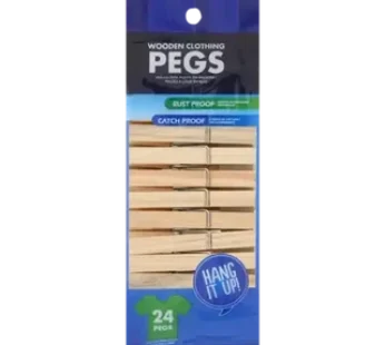 Basic Wooden Clothes Pegs 24-Pack