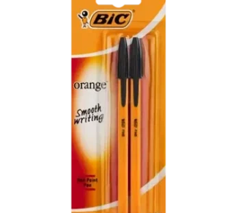 BIC Orange Black Fine Ballpoint Pens 2-Pack