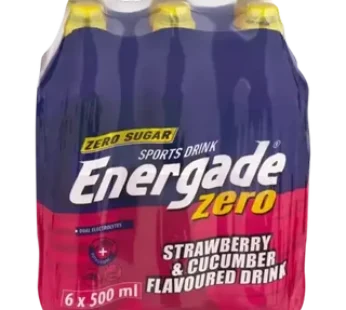 Energade Zero Strawberry & Cucumber Flavoured Sports Drink 6 x 500ml