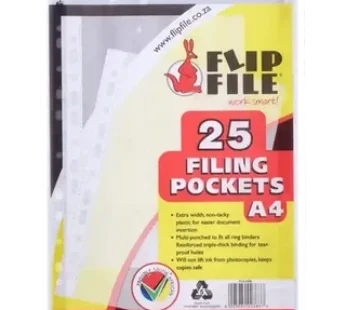 Flip File A4 Filing Sleeves 25 Pockets