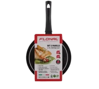 Flonal Black Mineralite Fry Pan Set 2-Piece