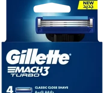 Gillette MACH3 Turbo Razor Blade Refills 4 Pack