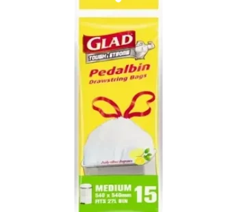 Glad Zesty Citrus Fragranced Drawstring Pedalbin Bags 15 Pack