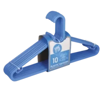 Hang It Up! Blue Plastic Hangers 10-Pack