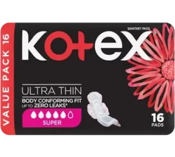 Kotex Ultra Duo Super Sanitary Pads 16 Pack