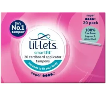 Lil-Lets SmartFit Super Cardboard Applicator Tampons 20 Pack