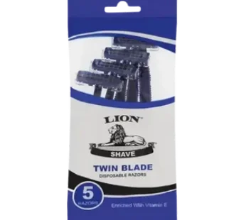 Lion Shave Twin Blade Disposable Razors 5 Pack
