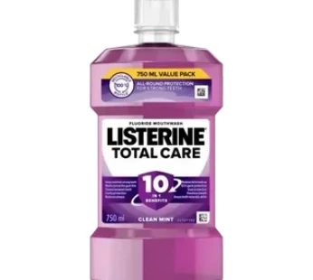Listerine Total Care Clean Mint Fluoride Mouthwash 750ml