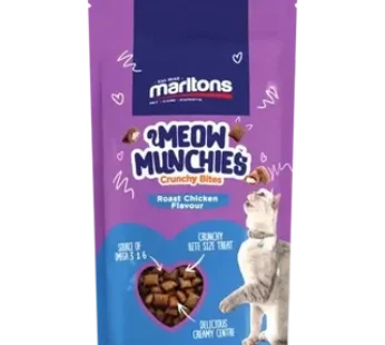 Marltons Meow Munchies Roast Chicken Flavour Crunchy Bites Cat Treats 50g