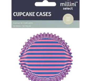 Millini Striped Cupcake Cases 50-Pack (Colour May Vary)