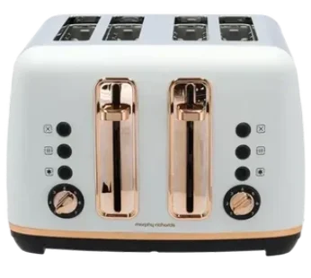 Morphy Richards Ascend Rose Gold Collection White & Rose Gold 4-Slice Toaster