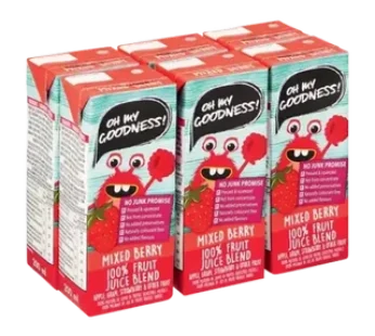 Oh My Goodness! 100% Mixed Berry Fruit Juice Blend Box 6 x 200ml