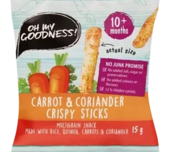 Oh My Goodness! Carrot & Coriander Crispy Sticks 15g