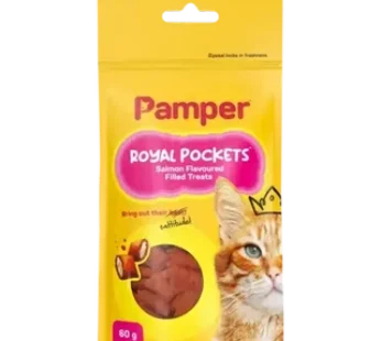 Pamper Royal Pockets Salmon Flavoured Filled Cat Treats 60g