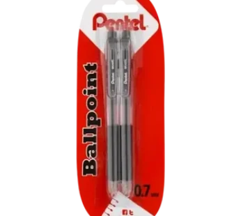 Pentel Black Ballpoint Pens 2-Pack 0.7mm
