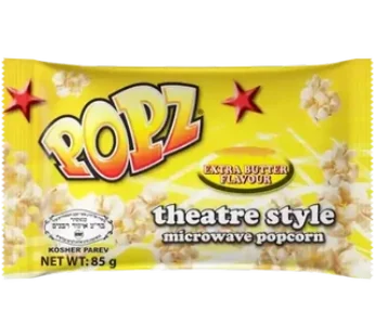 Popz Extra Butter Flavour Theatre Style Microwave Popcorn 85g