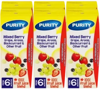 PURITY From 6 Months Mixed Berry 100% Fruit Juice Blend 6 x 200ml