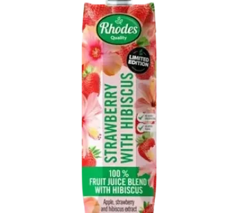 Rhodes Quality Strawberry with Hibiscus Limited Edition 100% Fruit Juice Blend 1L