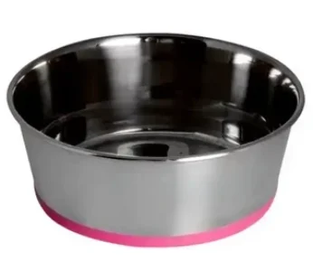 Rogz XXL Pink Non-Slip Stainless Steel Dog Bowl