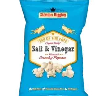 Stanton Biggley Salt & Vinegar Flavoured Crunchy Popcorn 90g