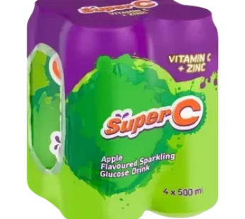 Super C Apple Flavoured Sparkling Glucose Drink 4 x 500ml